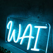 WAI Blue Neon Sign