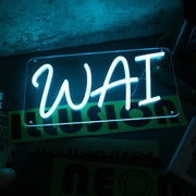 WAI Blue Neon Sign