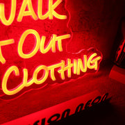 Walk It Out Kids Clothing Red Neon Sign