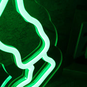 Walking Space Man Green Neon Sign