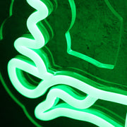 Walking Space Man Green Neon Sign