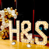 Steel Marquee Letter H&S Wedding Decor High-End Custom Zinc Metal Marquee Light Marquee Sign