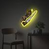 Warrior Holding Yellow Sword LED Neon Acrylic Artwork