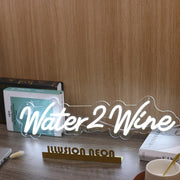 Water 2 Wine White Neon Sign