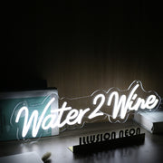 Water 2 Wine White Neon Sign