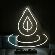 Water Dropping White Neon Sign