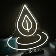 Water Dropping White Neon Sign