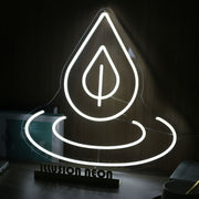 Water Dropping White Neon Sign