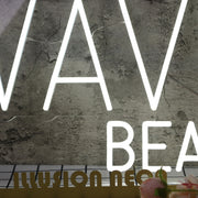 Wavy Beauty White Neon Sign