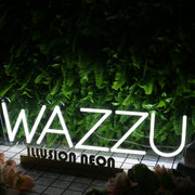 WAZZU White Neon Sign