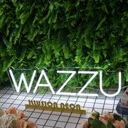 WAZZU White Neon Sign