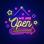 We Are Open Hanging Neon Sign