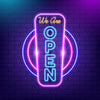 We are Open Vertical Neon Sign