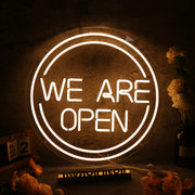 We Are Open White Neon Sign