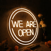 We Are Open White Neon Sign