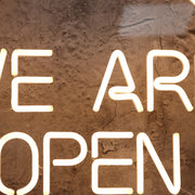 We Are Open White Neon Sign