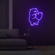 Icebear With Heart Neon Sign Fashion Custom Neon Sign Lights Night Lamp Led Neon Sign Light For Home Party