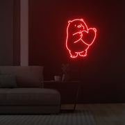 Icebear With Heart Neon Sign Fashion Custom Neon Sign Lights Night Lamp Led Neon Sign Light For Home Party