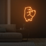 Icebear With Heart Neon Sign Fashion Custom Neon Sign Lights Night Lamp Led Neon Sign Light For Home Party