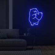 Icebear With Heart Neon Sign Fashion Custom Neon Sign Lights Night Lamp Led Neon Sign Light For Home Party