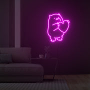 Icebear With Heart Neon Sign Fashion Custom Neon Sign Lights Night Lamp Led Neon Sign Light For Home Party