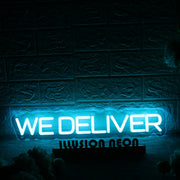 We Deliver Blue Neon Sign