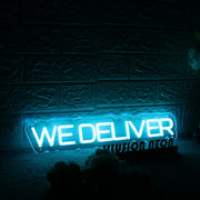 We Deliver Blue Neon Sign