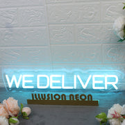 We Deliver Blue Neon Sign