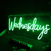 Wednesdays Green Neon Sign