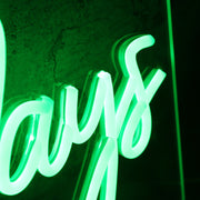 Wednesdays Green Neon Sign