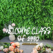 Welcome Class Of 1990 White White Neon Sign