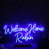 Welcome Home Rubin Blue Neon Sign