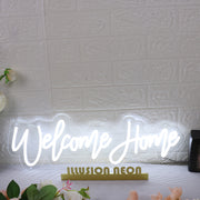 Welcome Home White Neon Sign