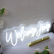 Welcome Home White Neon Sign