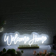 Welcome Home White Neon Sign