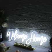 Welcome Home White Neon Sign