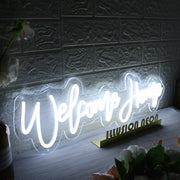 Welcome Home White Neon Sign