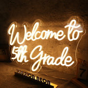 Welcome To 5th Grade Yellow Neon Sign