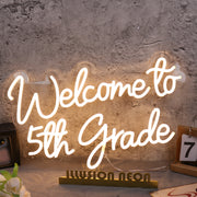 Welcome To 5th Grade Yellow Neon Sign