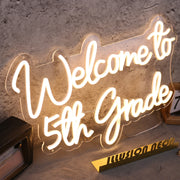 Welcome To 5th Grade Yellow Neon Sign