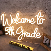 Welcome To 5th Grade Yellow Neon Sign