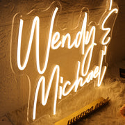 Wendy And Michael Yellow Neon Sign