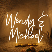 Wendy And Michael Yellow Neon Sign