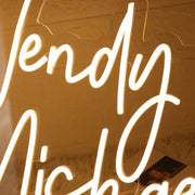 Wendy And Michael Yellow Neon Sign