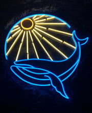 Whale Sunrise Sunset Neon Sign