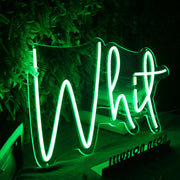 Whit Green Neon Sign