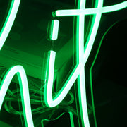 Whit Green Neon Sign