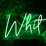 Whit Green Neon Sign