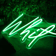 Whit Green Neon Sign