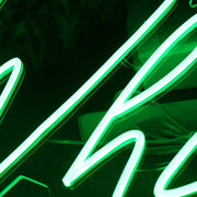 Whit Green Neon Sign